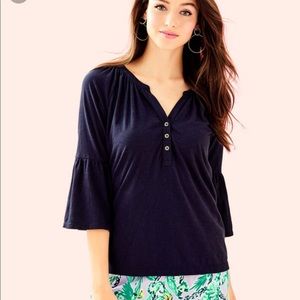 Lilly Pulitzer Navy Teegan Top - small